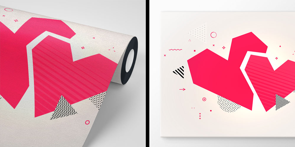 Modern Geometrik Kalp Duvar Kağıdı 4492