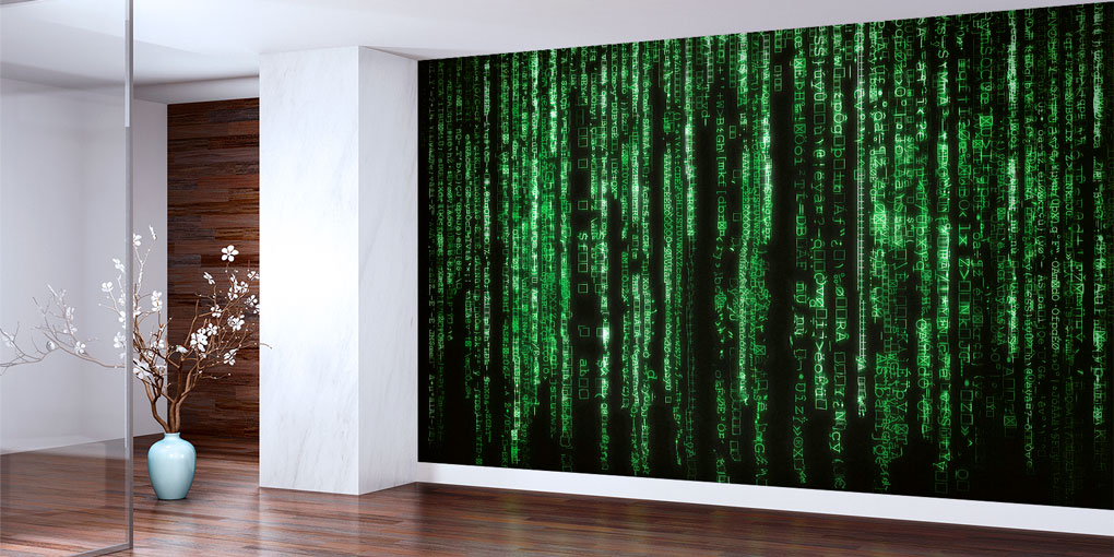 duvar-kagidi-turleri-5401-02 Yeşil Matrix Kod Efekti Teknoloji Duvar Kağıdı 5401