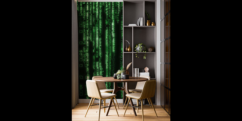 duvar-kagidi-turleri-5401-06 Yeşil Matrix Kod Efekti Teknoloji Duvar Kağıdı 5401
