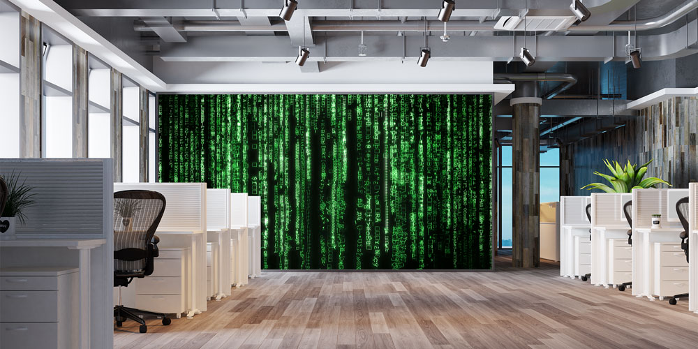 duvar-kagidi-turleri-5401-07 Yeşil Matrix Kod Efekti Teknoloji Duvar Kağıdı 5401
