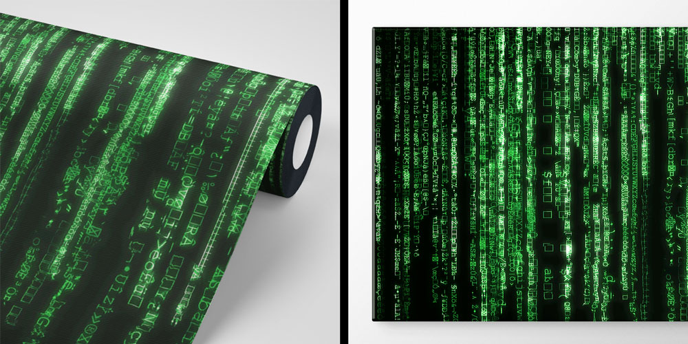 duvar-kagidi-turleri-5401-08 Yeşil Matrix Kod Efekti Teknoloji Duvar Kağıdı 5401