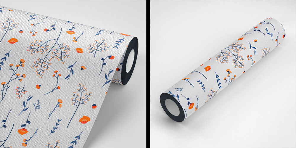 İnce Dal ve Çiçek Desenli Modern Botanik Duvar Kağıdı 4251