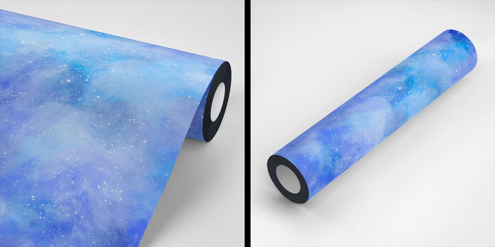 Mavi Galaksi Efektli Uzay Temalı Duvar Kağıdı 4335