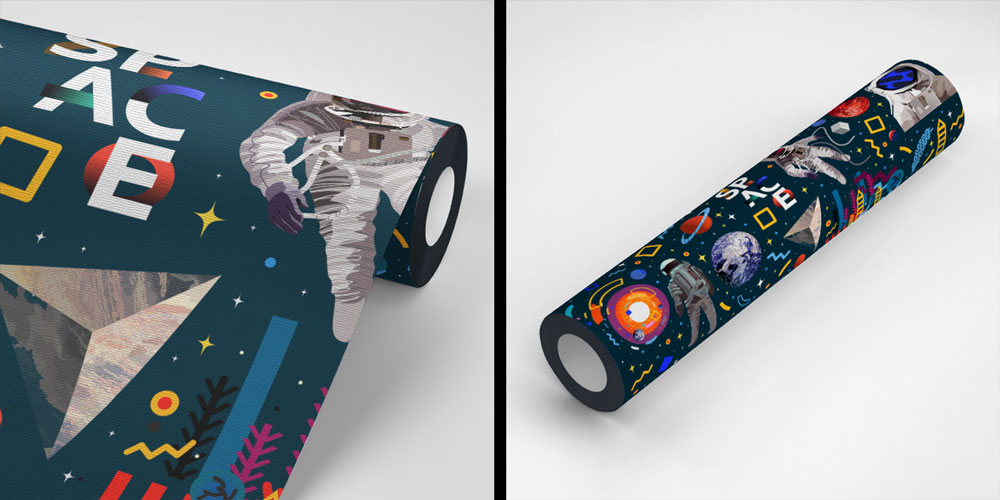 Astronot ve Gezegen Desenli Uzay Temalı Çocuk Odası Duvar Kağıdı 4338