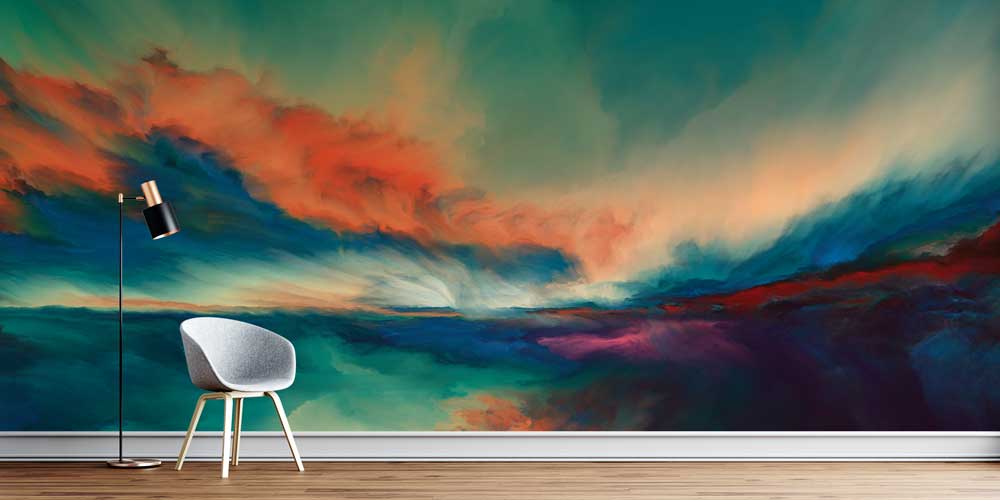 Renk Geçişli Soyut Manzara Duvar Kağıdı 4415