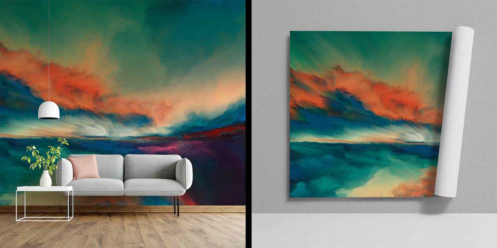 Renk Geçişli Soyut Manzara Duvar Kağıdı 4415