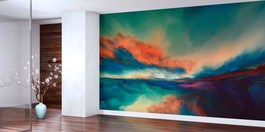 Renk Geçişli Soyut Manzara Duvar Kağıdı 4415