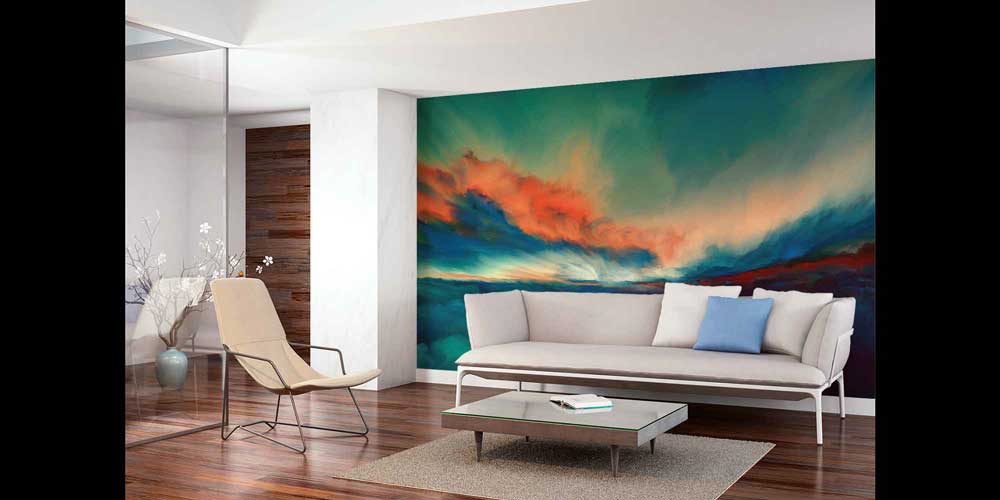 Renk Geçişli Soyut Manzara Duvar Kağıdı 4415