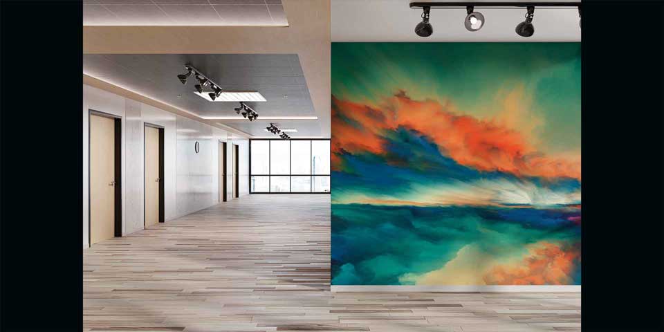 Renk Geçişli Soyut Manzara Duvar Kağıdı 4415