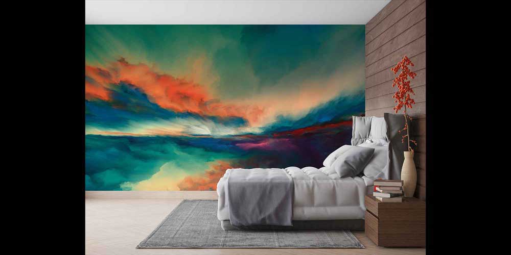 Renk Geçişli Soyut Manzara Duvar Kağıdı 4415