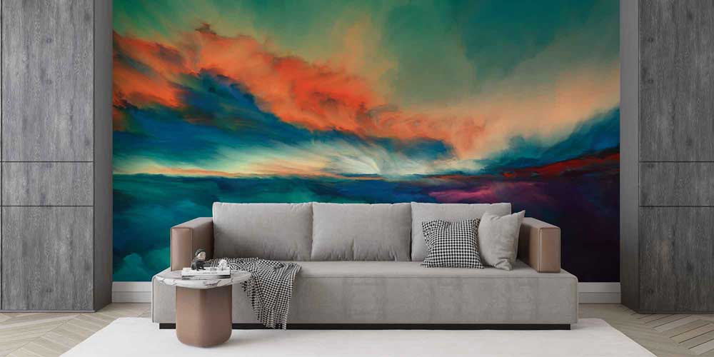 Renk Geçişli Soyut Manzara Duvar Kağıdı 4415