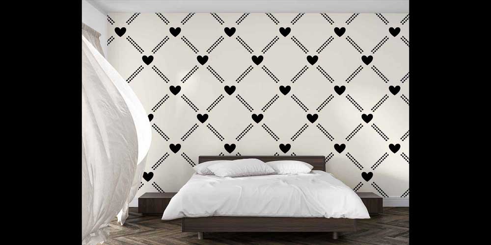 Minimal Kalp Desenli Duvar Kağıdı 4503