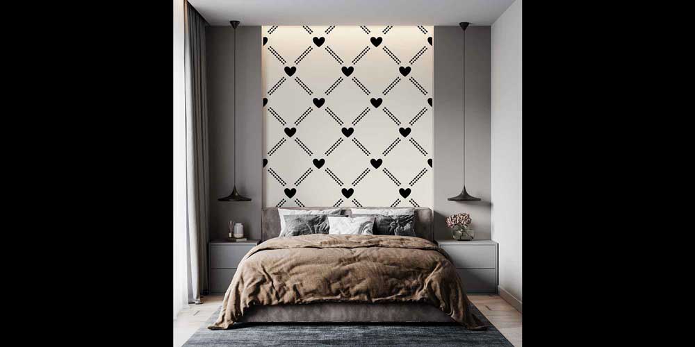 Minimal Kalp Desenli Duvar Kağıdı 4503