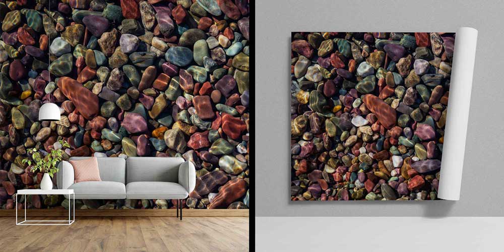 Renkli Çakıl Taşları Dokulu Duvar Kağıdı 4601