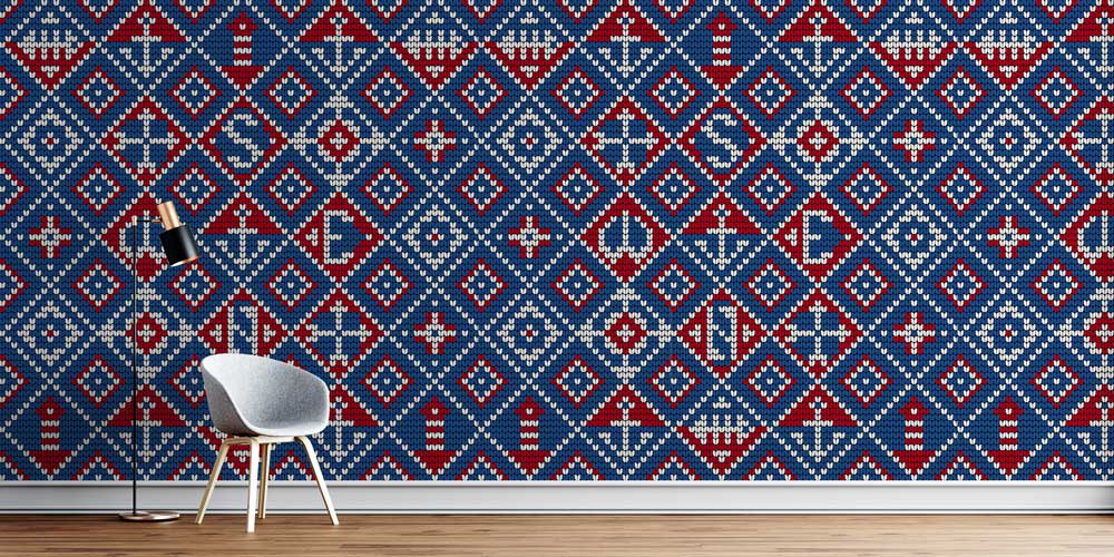 Etnik Kilim Desenli Geometrik Duvar Kağıdı 4628