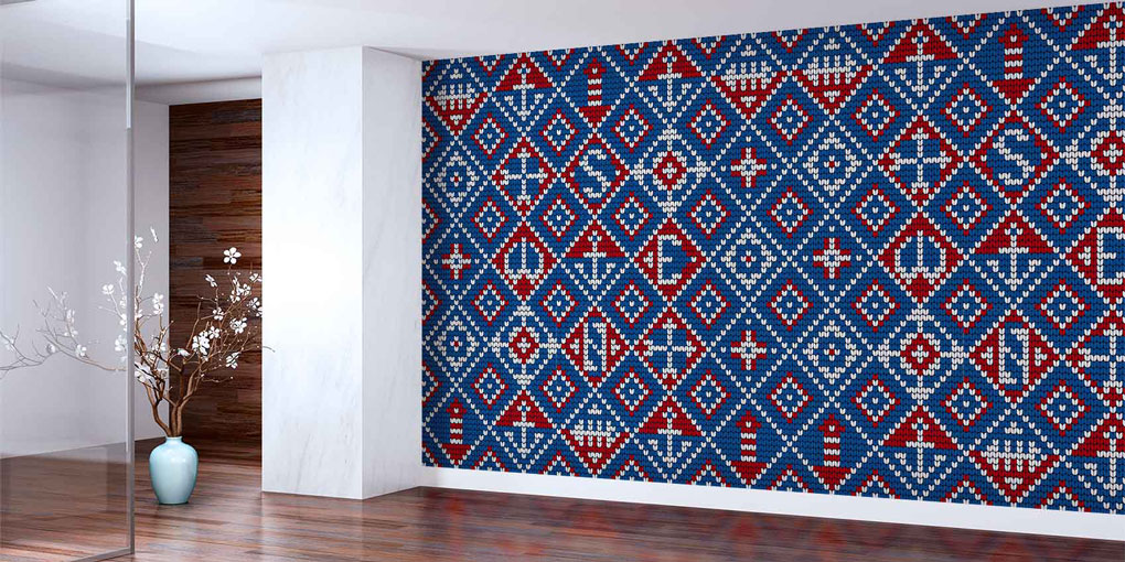 Etnik Kilim Desenli Geometrik Duvar Kağıdı 4628