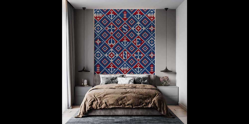 Etnik Kilim Desenli Geometrik Duvar Kağıdı 4628