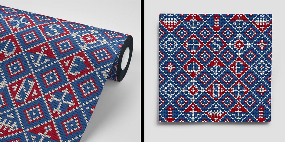 Etnik Kilim Desenli Geometrik Duvar Kağıdı 4628