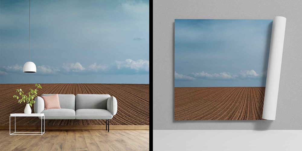 Ufka Uzanan Sürülmüş Tarla Perspektif Manzarası Duvar Kağıdı 4711