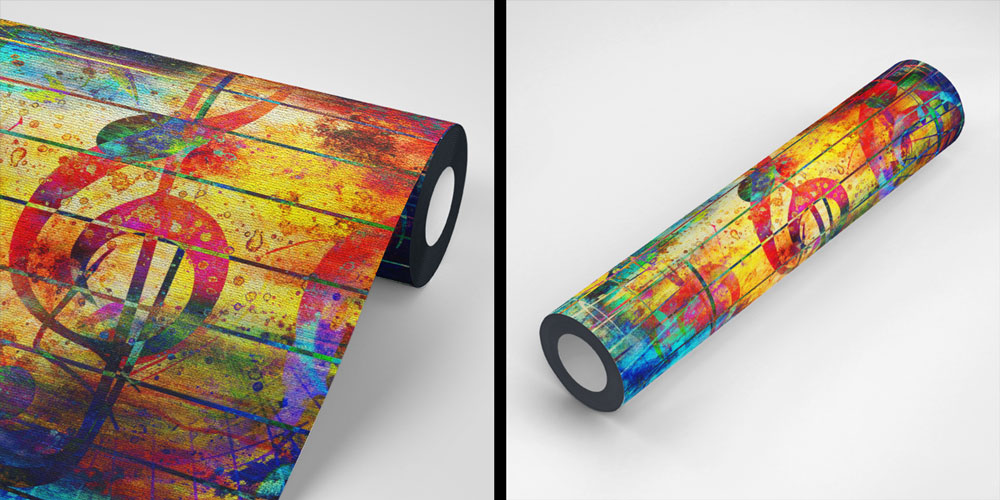 Renkli Nota ve Müzik Temalı Soyut Duvar Kağıdı 5067