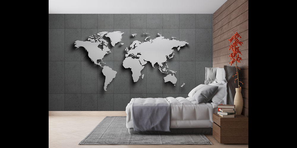 duvar-kagitlari-5126-05 Endüstriyel 3D Dünya Haritası Harita Sanatı Duvar Kağıdı 5126