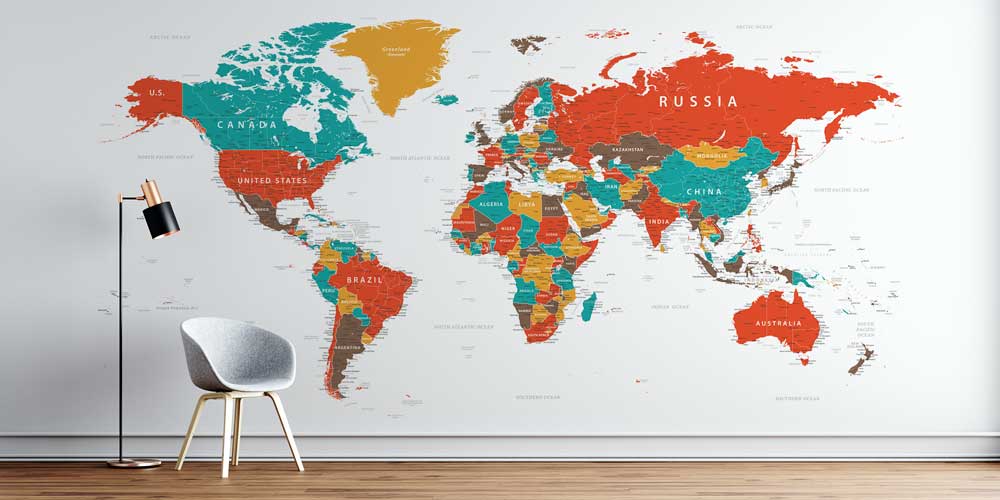 duvar-kagitlari-5128-0 Renkli ve Detaylı Siyasi Dünya Haritası Harita Sanatı Duvar Kağıdı 5128