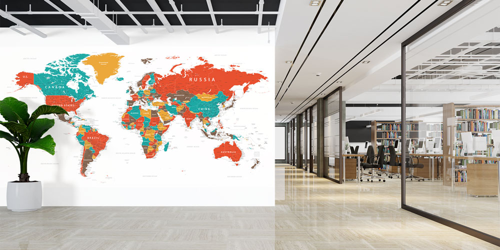 duvar-kagitlari-5128-03 Renkli ve Detaylı Siyasi Dünya Haritası Harita Sanatı Duvar Kağıdı 5128