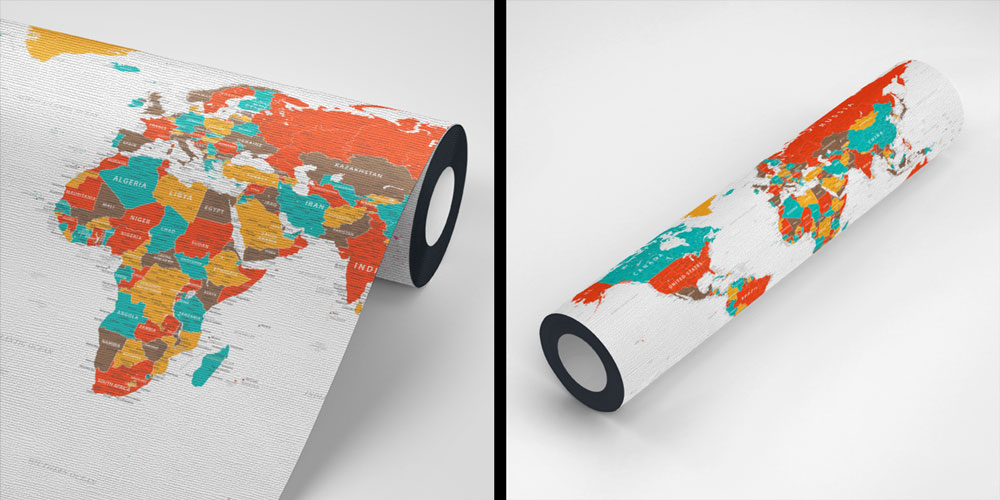 duvar-kagitlari-5128-06 Renkli ve Detaylı Siyasi Dünya Haritası Harita Sanatı Duvar Kağıdı 5128