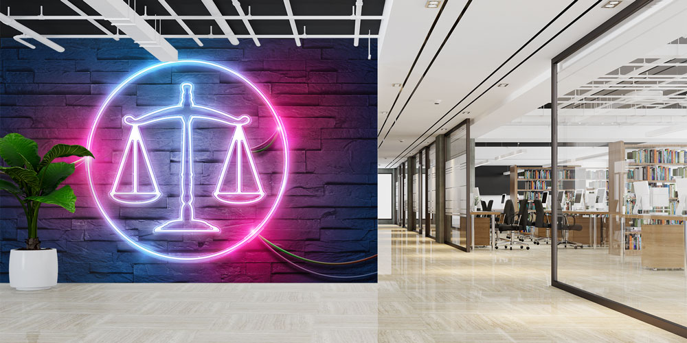 duvar-kagitlari-5284-03 Neon Adalet Terazisi Duvar Kağıdı – Hukuk Büroları için Modern Tasarım 5284