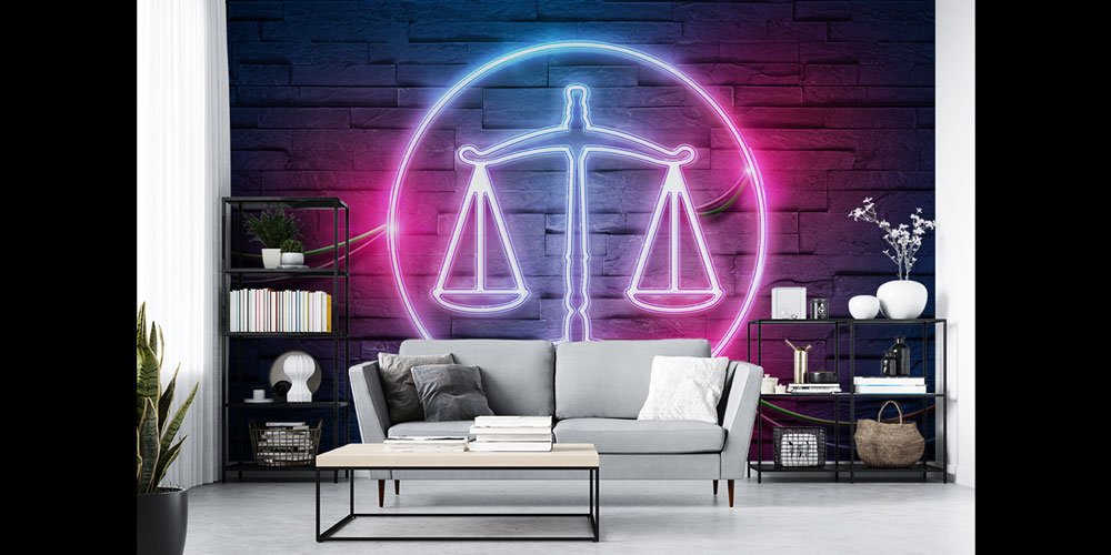 duvar-kagitlari-5284-04 Neon Adalet Terazisi Duvar Kağıdı – Hukuk Büroları için Modern Tasarım 5284