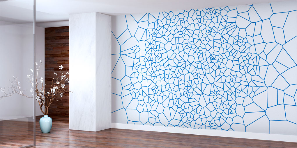 Geometrik Mavi Çizgili Modern Duvar Kağıdı 5563