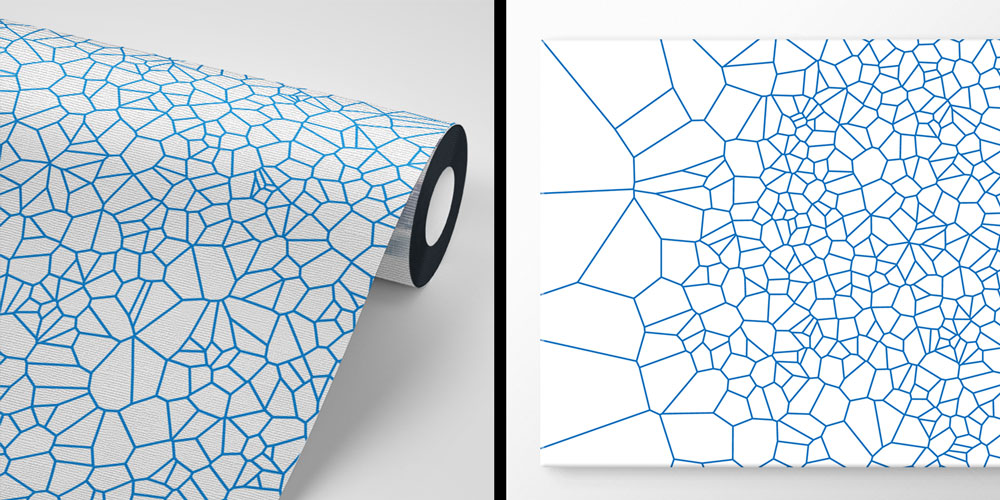 Geometrik Mavi Çizgili Modern Duvar Kağıdı 5563