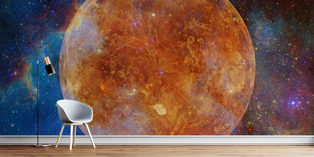 Dev Gezegen ve Galaksi Manzaralı Uzay Temalı Duvar Kağıdı 4348