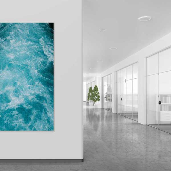 Hareketli Turkuaz Su Dokusu Üstten Görünüm Deniz Temalı Duvar Tablosu 4588
