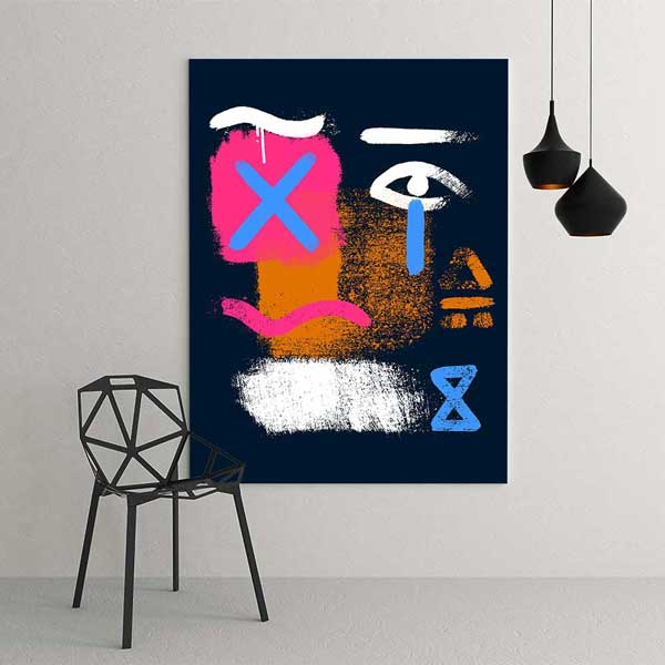 duvar-kanvas-tablo-4820-01 Soyut Semboller Modern Dijital Sanat Kanvas Duvar Tablosu 4820