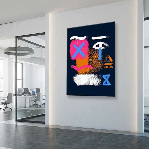 duvar-kanvas-tablo-4820-02 Soyut Semboller Modern Dijital Sanat Kanvas Duvar Tablosu 4820