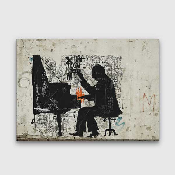 Piyano Çalan Müzisyen Temalı Sanatsal Kanvas Tablo 5046