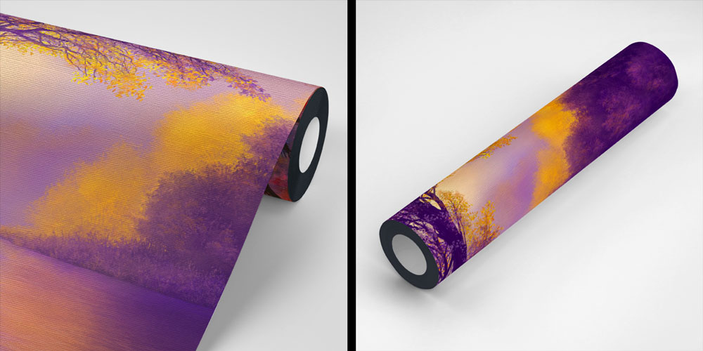 Mor ve Altın Tonlu Nehir Manzarası Duvar Kaplaması 4405