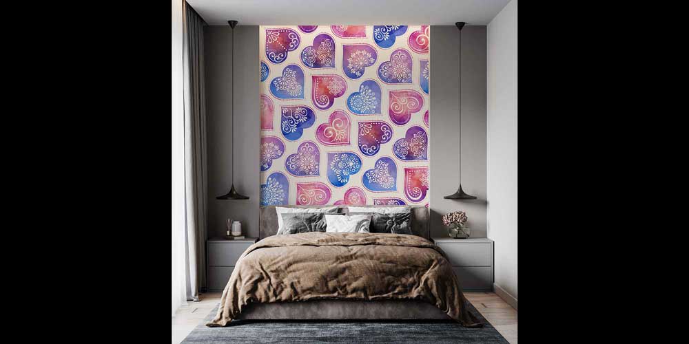 Pastel Desenli Kalpler Duvar Kağıdı 4499