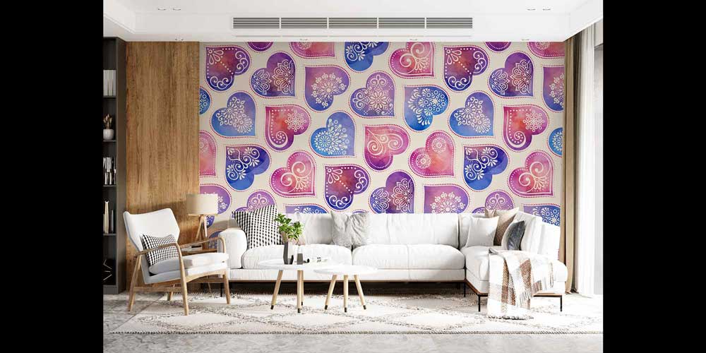 Pastel Desenli Kalpler Duvar Kağıdı 4499