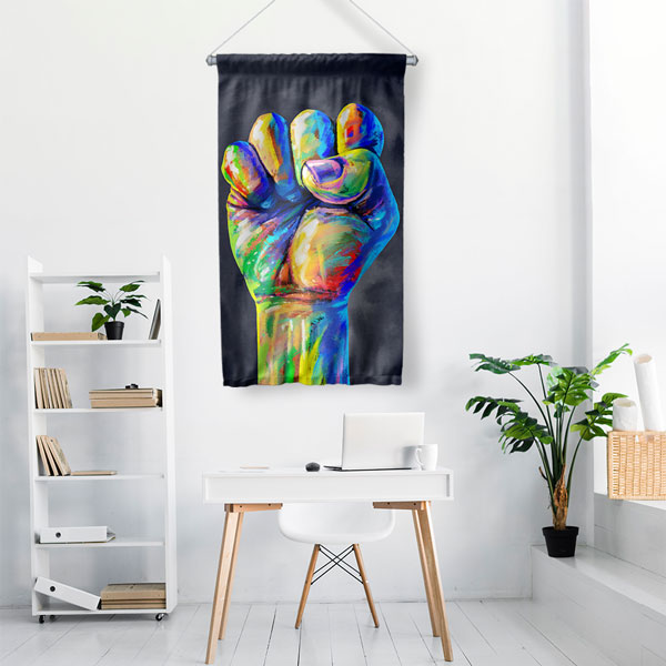 Renkli Güç ve Adalet Temalı Duvar Flaması 5318