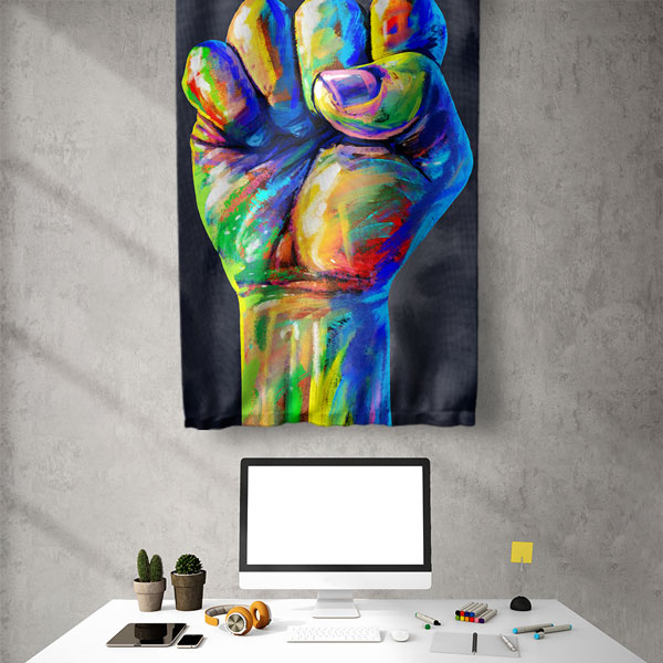 Renkli Güç ve Adalet Temalı Duvar Flaması 5318