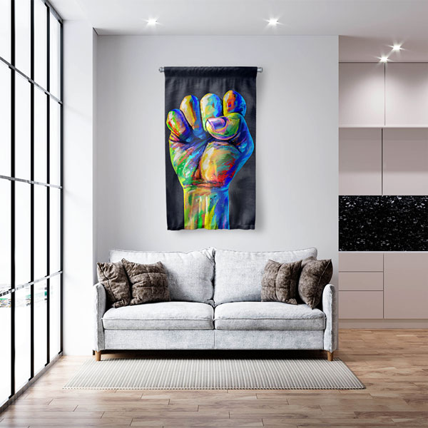 Renkli Güç ve Adalet Temalı Duvar Flaması 5318