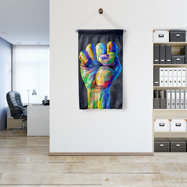 Renkli Güç ve Adalet Temalı Duvar Flaması 5318