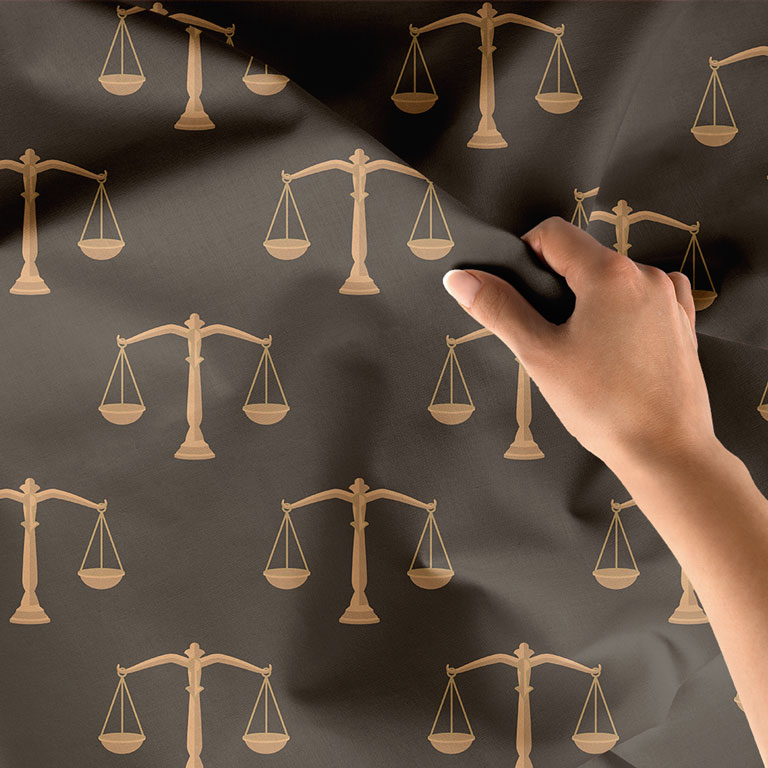 Adalet Heykeli Temalı Hukuk Duvar Örtüsü Kumaş Baskı 5309