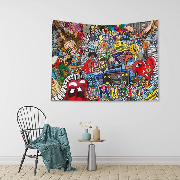 Pop Art Grafiti Duvar Örtüsü 5022