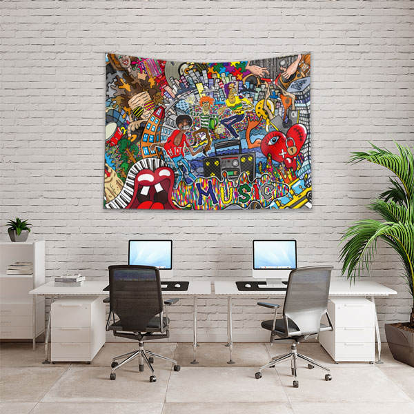 Pop Art Grafiti Duvar Örtüsü 5022