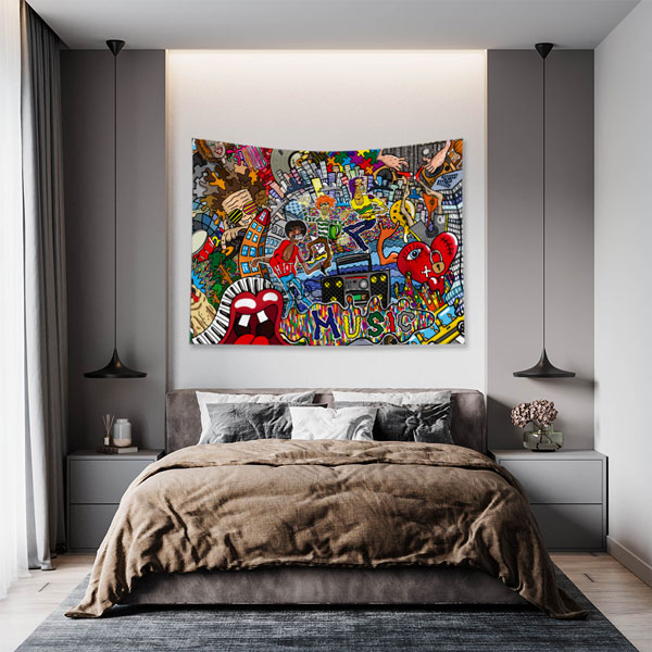 Pop Art Grafiti Duvar Örtüsü 5022