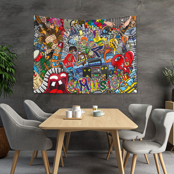 Pop Art Grafiti Duvar Örtüsü 5022