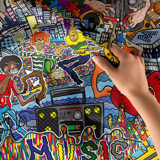 Pop Art Grafiti Duvar Örtüsü 5022